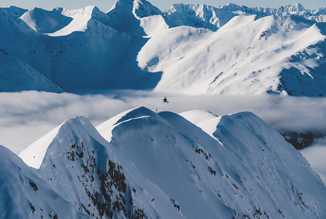 Alyeska Resort, Chugah Powder Guides, wide mountain view heli-skiing Alaska.