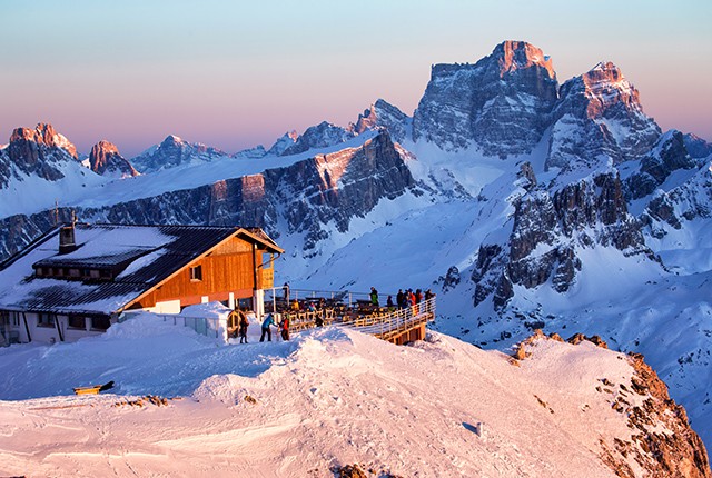 Cortina d’Ampezzo IT- sunset overlook.