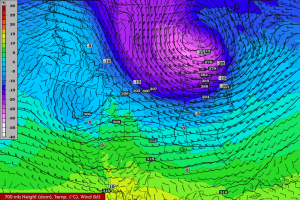 The American GFS model is widely used by meteorologists and snow fanciers.